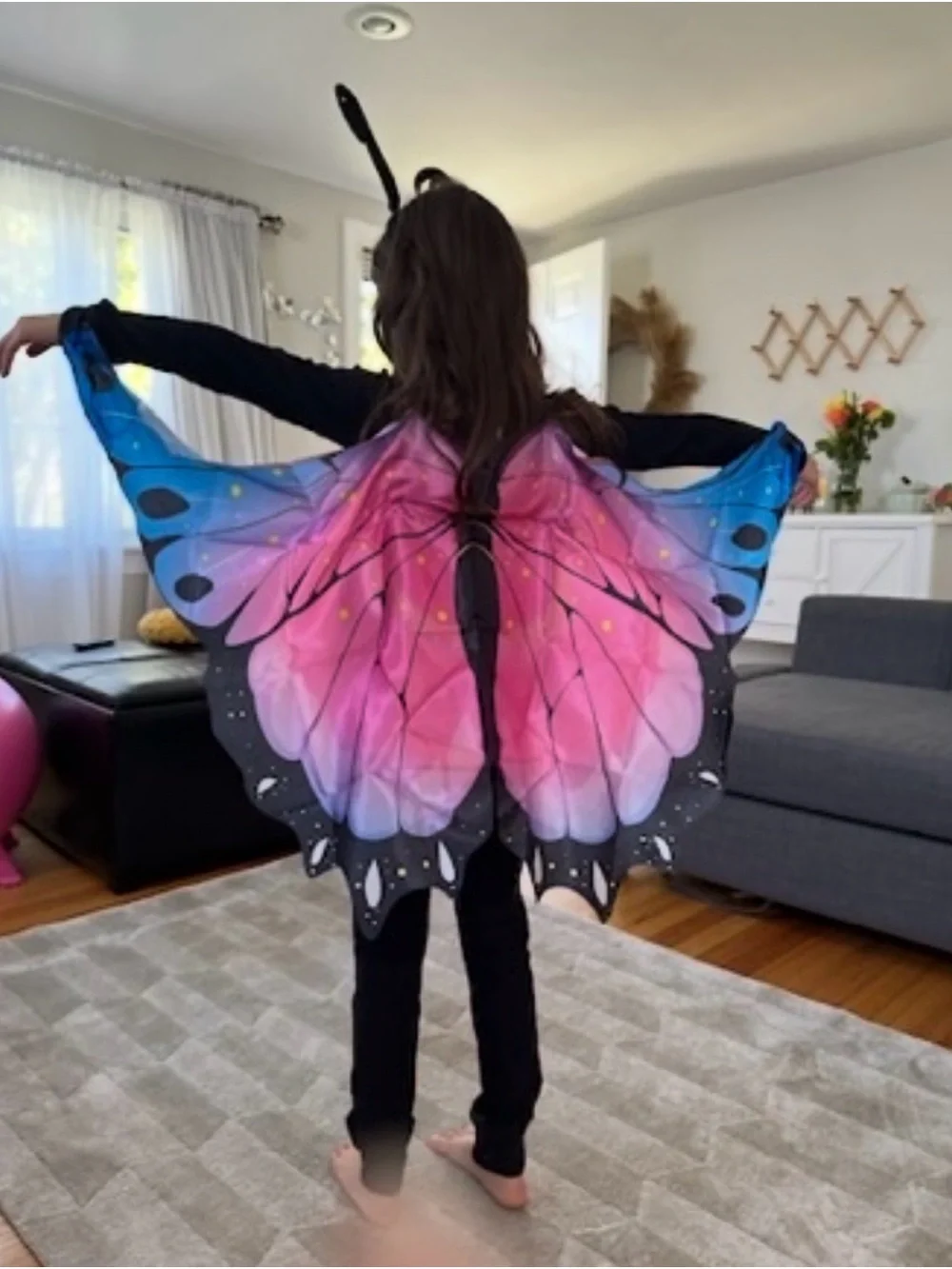 Kids Butterfly Wings Size Small Pink Blue Fairy Halloween Costume